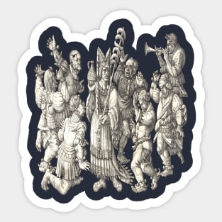 Morris Dancers Of The Middle Ages Cut Out Sticker